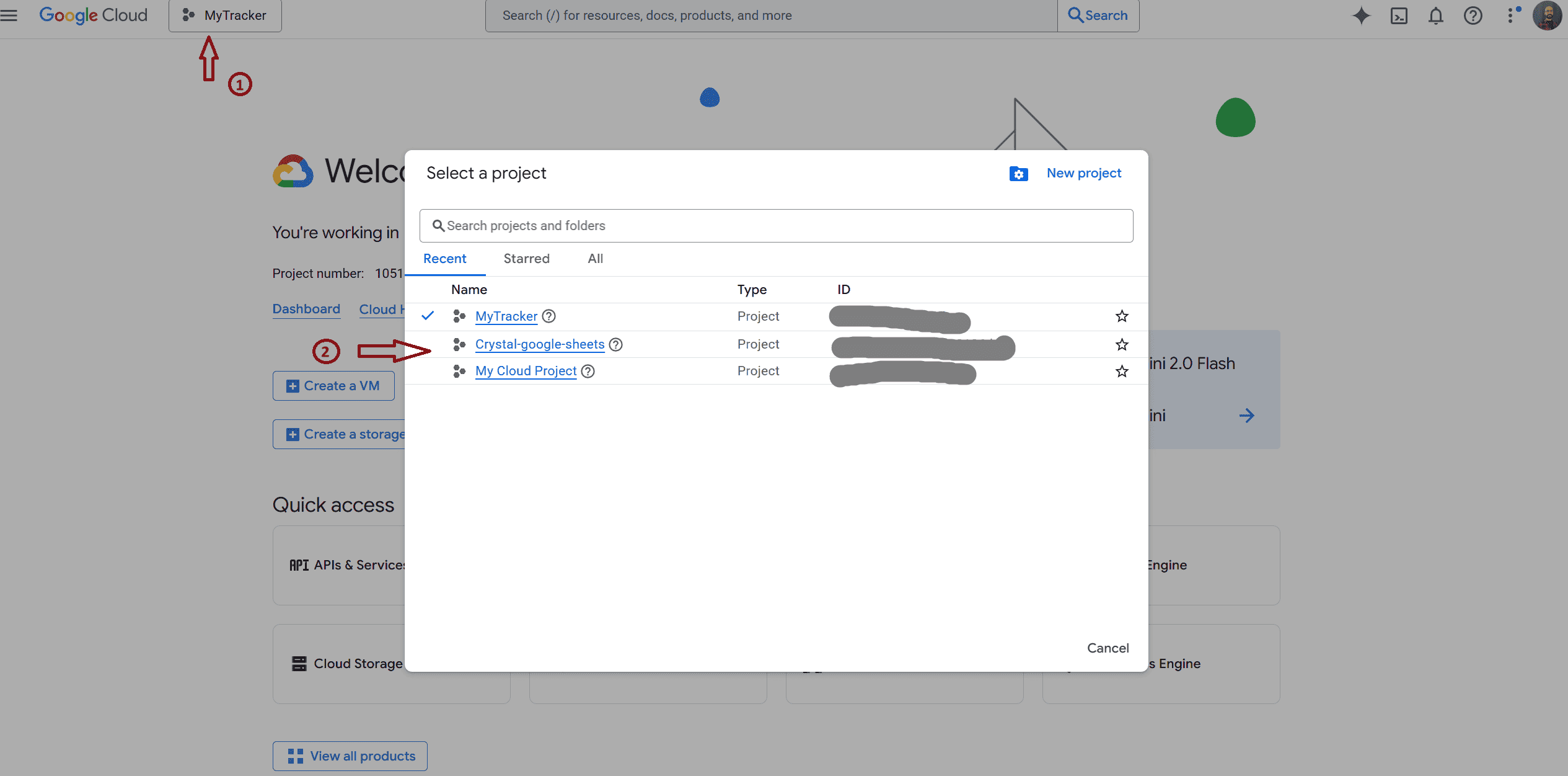 select active project